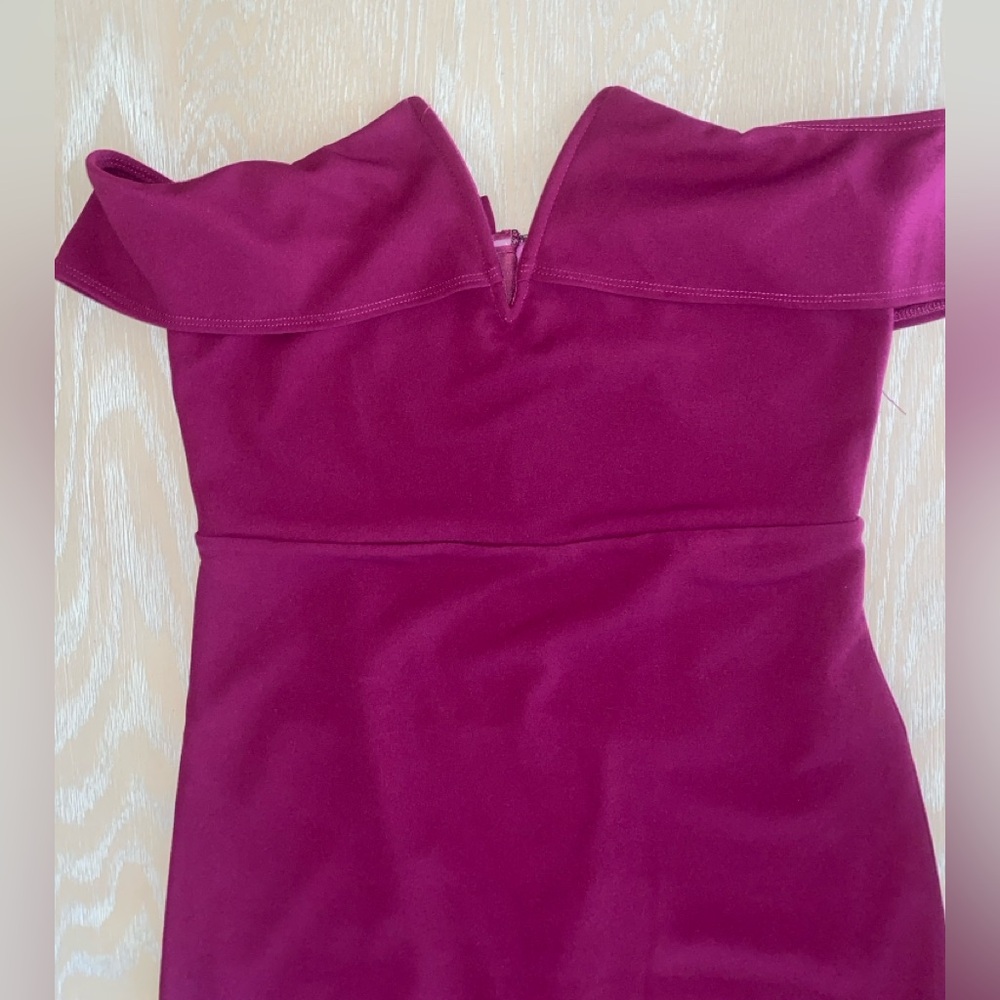 Lulus Magenta My Favorite Night Off-the-shoulder Bodycon Midi Dress - Picture 2 of 11